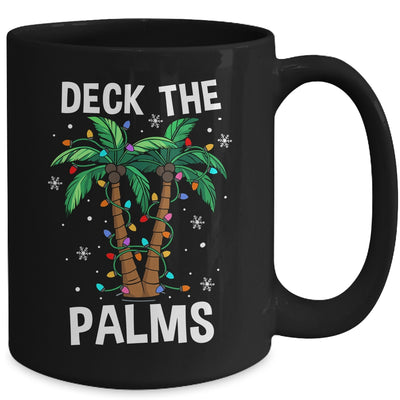 Deck The Palms Tropical Hawaii Christmas Palm Tree Lights Mug | teecentury