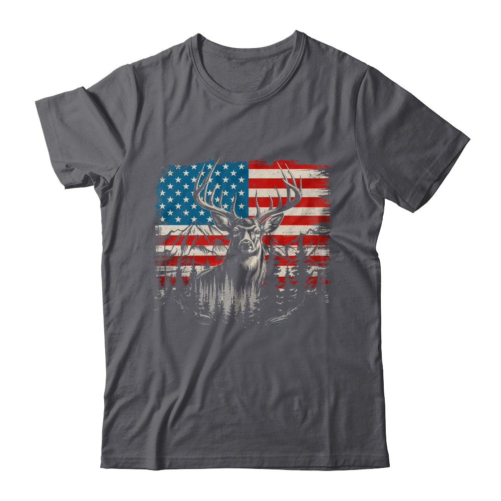 Deer Hunting American Flag Whitetail Buck Deer Shirt & Hoodie | teecentury