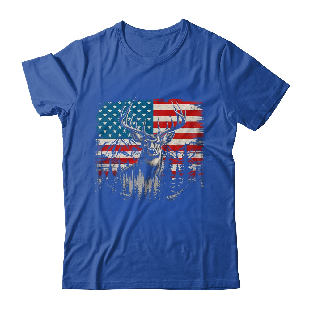 Deer Hunting American Flag Whitetail Buck Deer Shirt & Hoodie | teecentury
