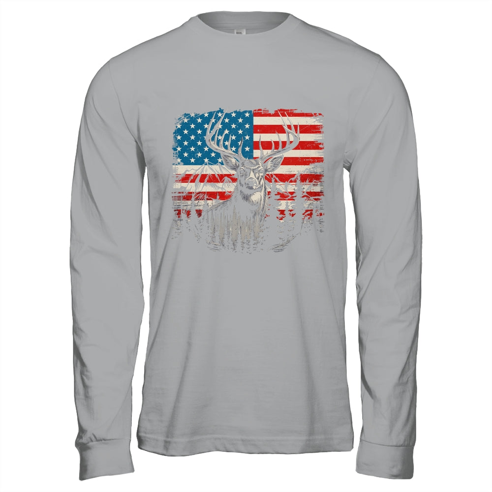 Deer Hunting American Flag Whitetail Buck Deer Shirt & Hoodie | teecentury