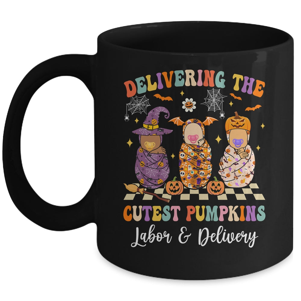 Delivering Cutest Pumpkins Labor Delivery Nurse Halloween Mug | teecentury
