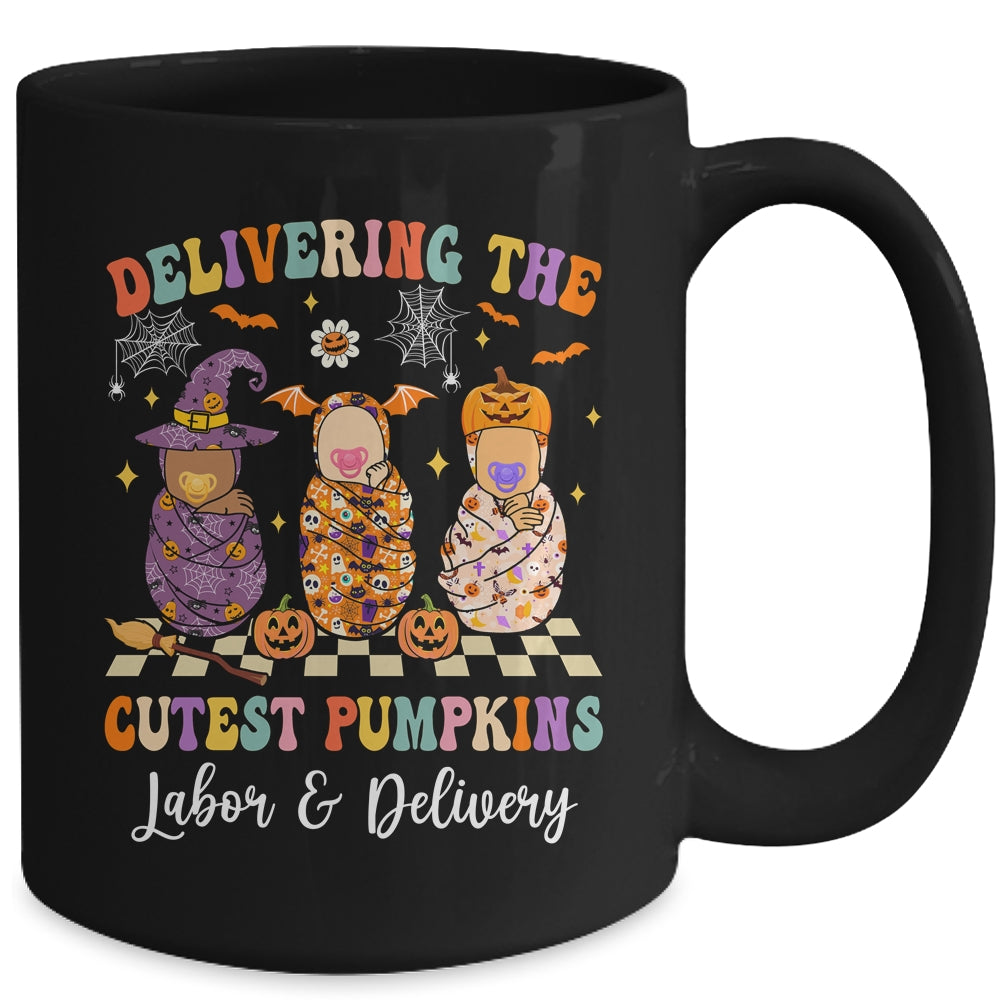Delivering Cutest Pumpkins Labor Delivery Nurse Halloween Mug | teecentury