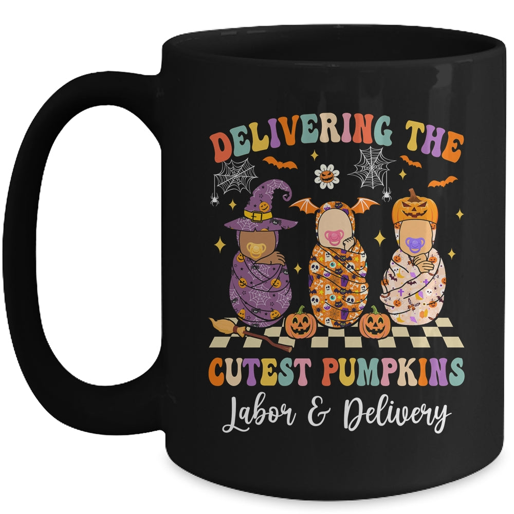 Delivering Cutest Pumpkins Labor Delivery Nurse Halloween Mug | teecentury