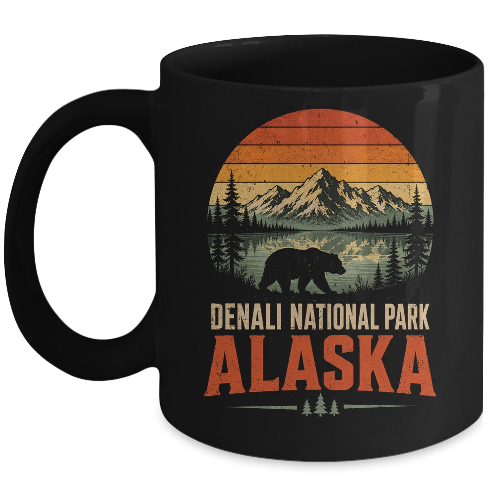 Denali National Park Alaska Moose Retro Sunset Outdoor Hiking Mug | teecentury