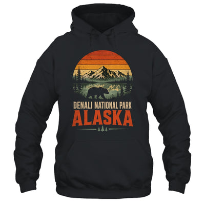 Denali National Park Alaska Bear Retro Sunset Outdoor Hiking Shirt & Hoodie | teecentury