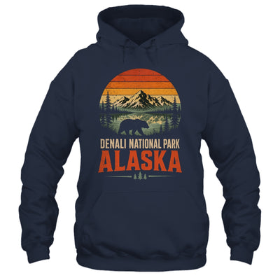 Denali National Park Alaska Bear Retro Sunset Outdoor Hiking Shirt & Hoodie | teecentury