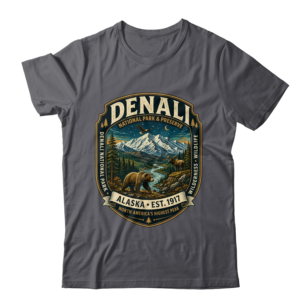 Denali National Park Alaska Mountain Wildlife Vintage Badge Shirt & Hoodie | teecentury