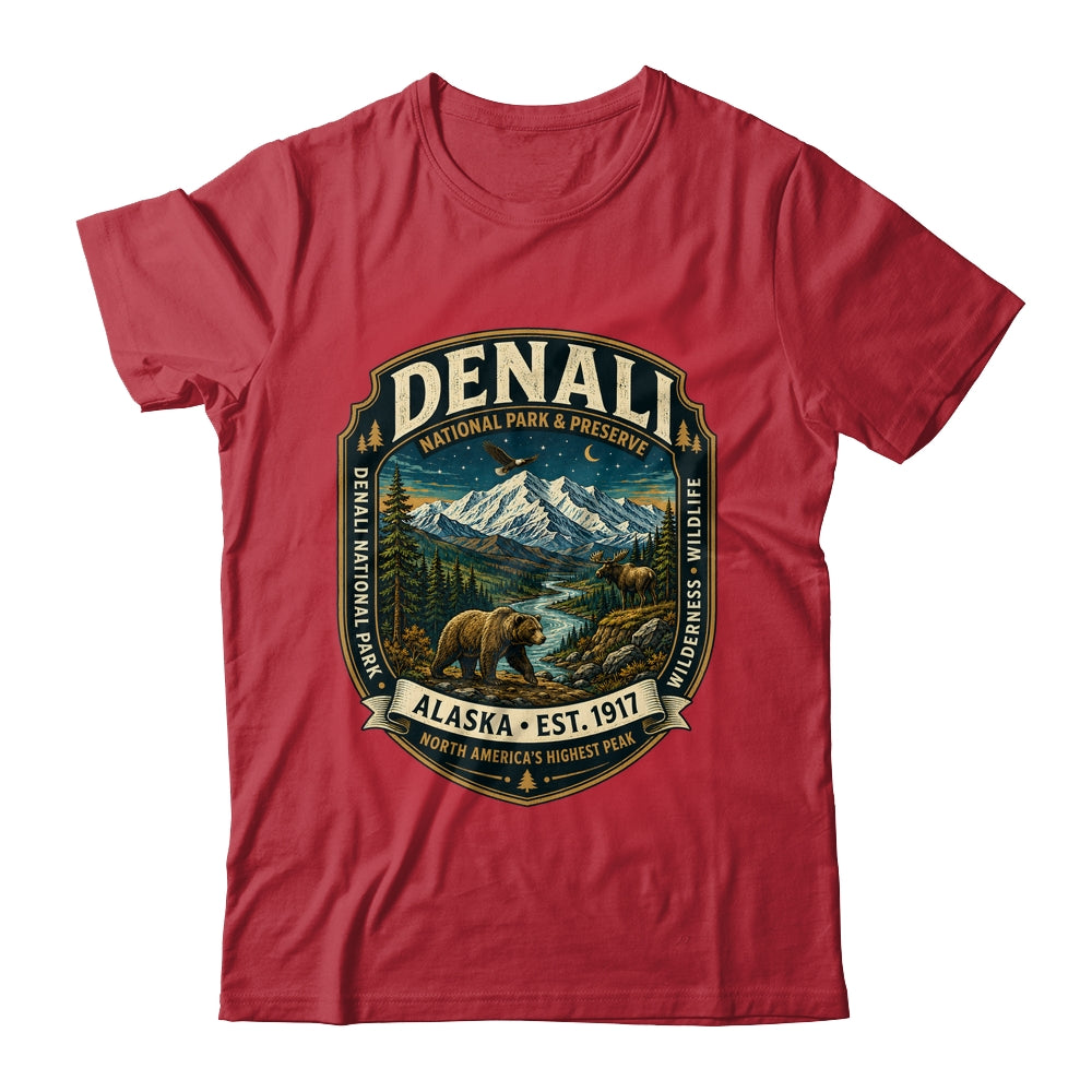 Denali National Park Alaska Mountain Wildlife Vintage Badge Shirt & Hoodie | teecentury