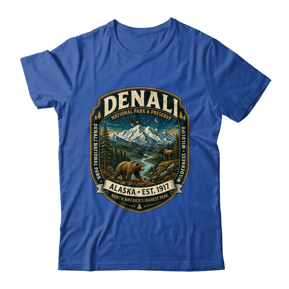 Denali National Park Alaska Mountain Wildlife Vintage Badge Shirt & Hoodie | teecentury