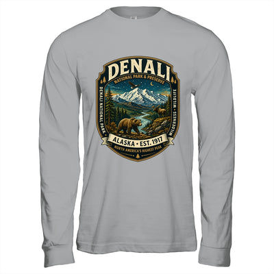 Denali National Park Alaska Mountain Wildlife Vintage Badge Shirt & Hoodie | teecentury