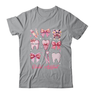 Dental Assistant Cute Pink Coquette Bow Teeth Dentist Squad Shirt & Hoodie | teecentury