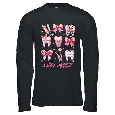 Dental Assistant Cute Pink Coquette Bow Teeth Dentist Squad Shirt & Hoodie | teecentury