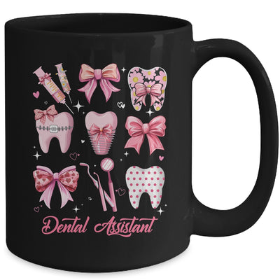 Dental Assistant Cute Pink Coquette Bow Teeth Dentist Squad Mug | teecentury