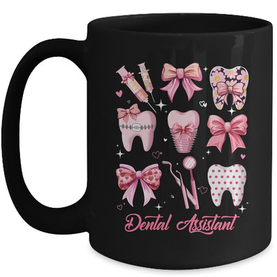 Dental Assistant Cute Pink Coquette Bow Teeth Dentist Squad Mug | teecentury