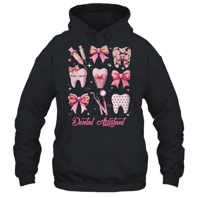 Dental Assistant Cute Pink Coquette Bow Teeth Dentist Squad Shirt & Hoodie | teecentury