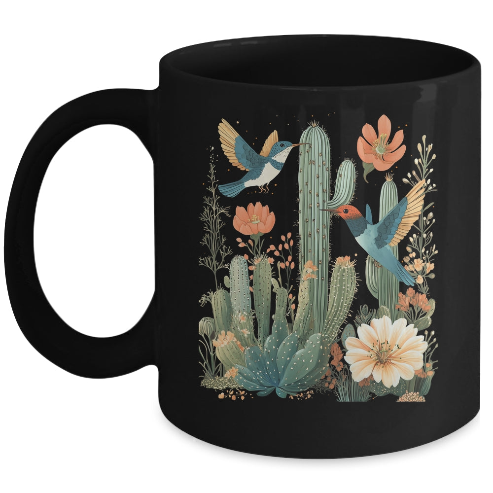 Desert Cottagecore Cactus Southwest Flowers Bird Gardening Mug | teecentury