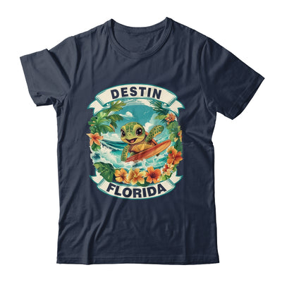 Destin Florida Cute Sea Turtle Surfing Summer Vacation Shirt & Tank Top | teecentury