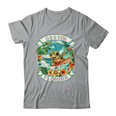 Destin Florida Cute Sea Turtle Surfing Summer Vacation Shirt & Tank Top | teecentury