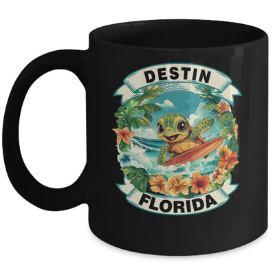 Destin Florida Cute Sea Turtle Surfing Summer Vacation Mug | teecentury