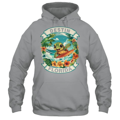 Destin Florida Cute Sea Turtle Surfing Summer Vacation Shirt & Tank Top | teecentury