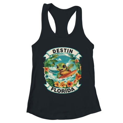 Destin Florida Cute Sea Turtle Surfing Summer Vacation Shirt & Tank Top | teecentury