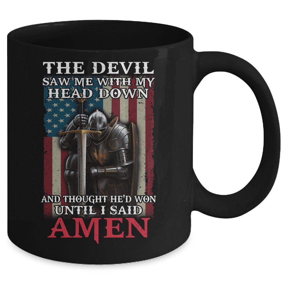 Devil Saw Me With My Head Thought He'd Won Until I Said Amen Mug | teecentury