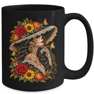 Dia De Los Muertos Flower Catrina Day Of The Dead Women Mug | teecentury
