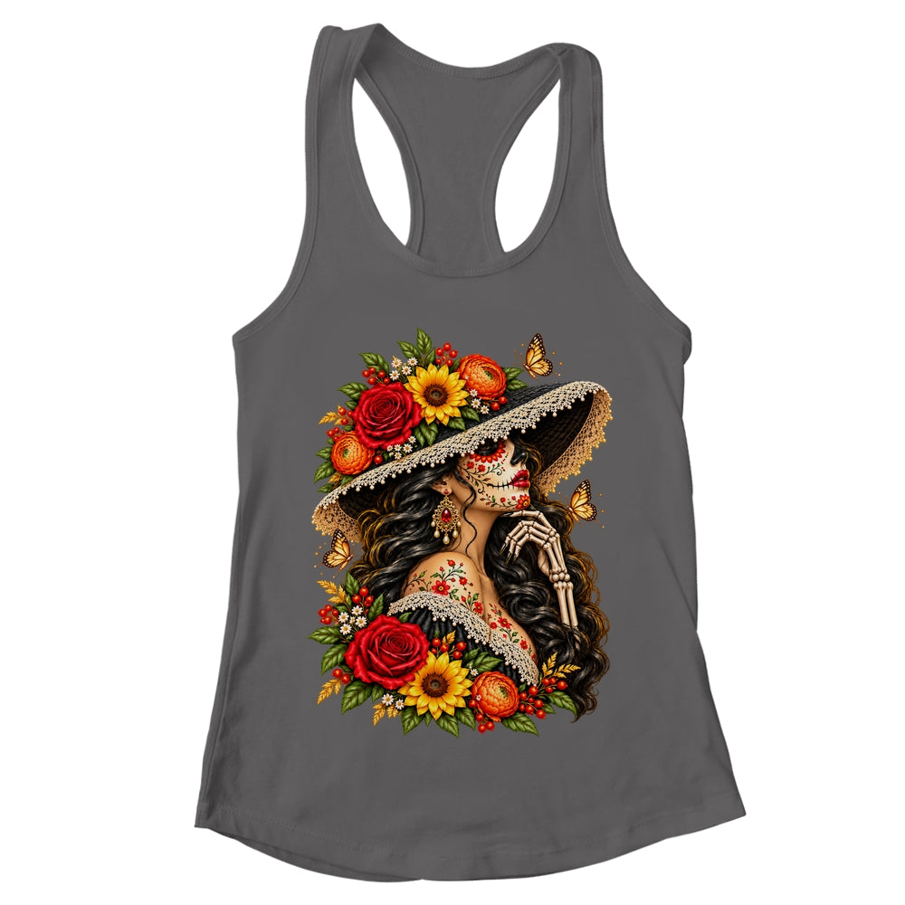 Dia De Los Muertos Flower Catrina Day Of The Dead Women Shirt & Tank Top | teecentury