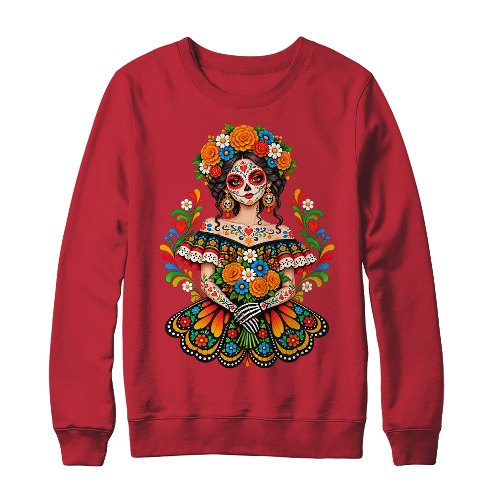 Dia De Los Muertos Sugar Skull Catrina Day Of The Dead Women Shirt & Sweatshirt | teecentury