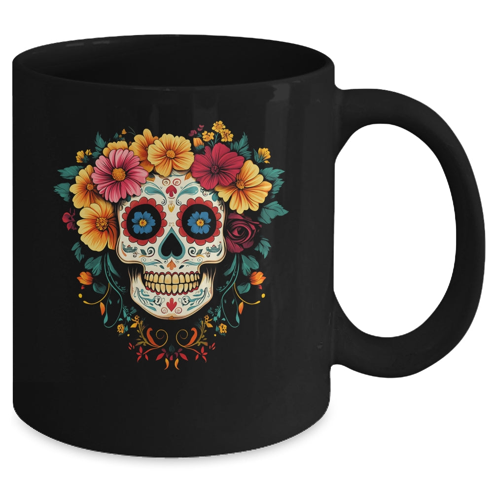 Dia De Los Muertos Sugar Skull Mexican Halloween Costume Mug | teecentury