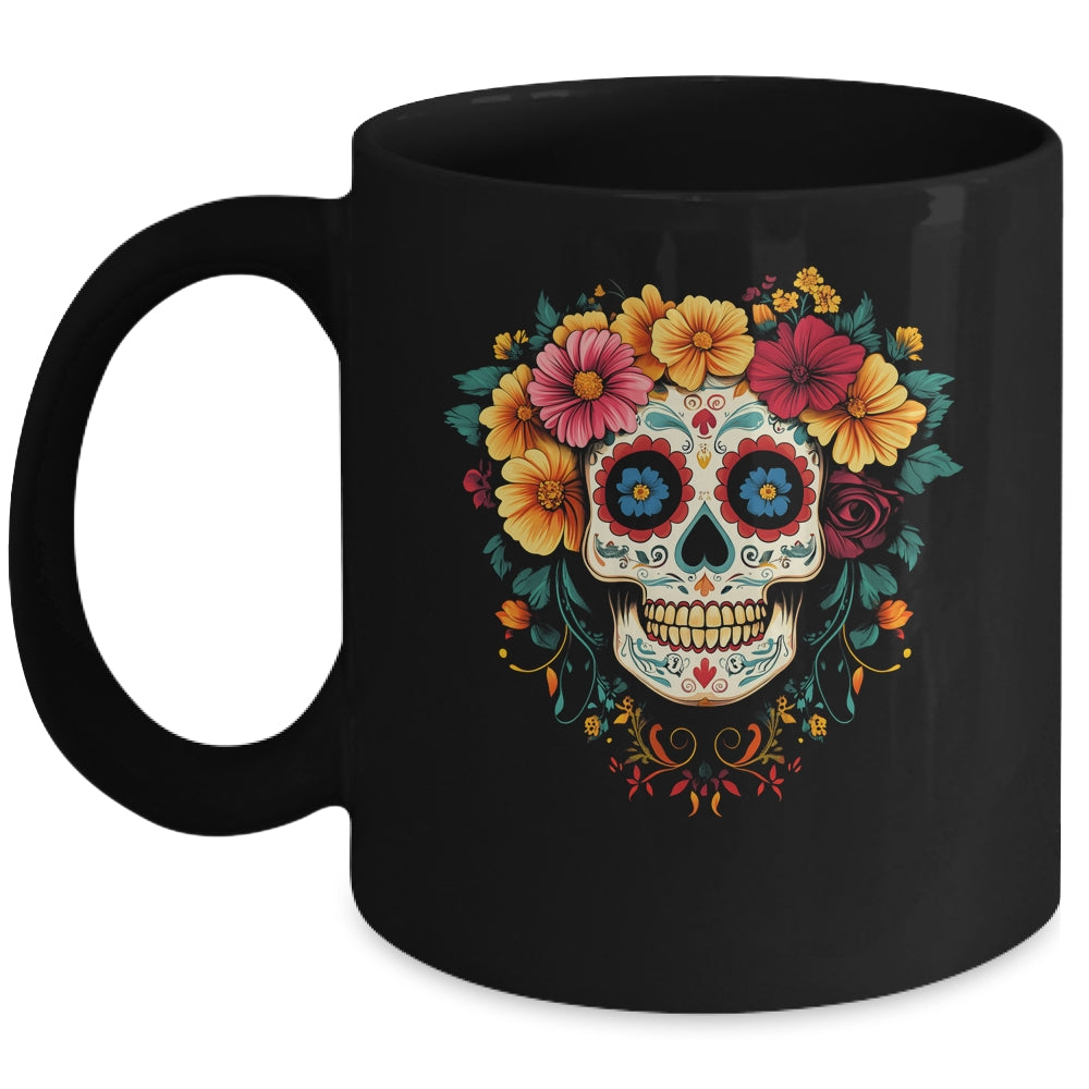 Dia De Los Muertos Sugar Skull Mexican Halloween Costume Mug | teecentury