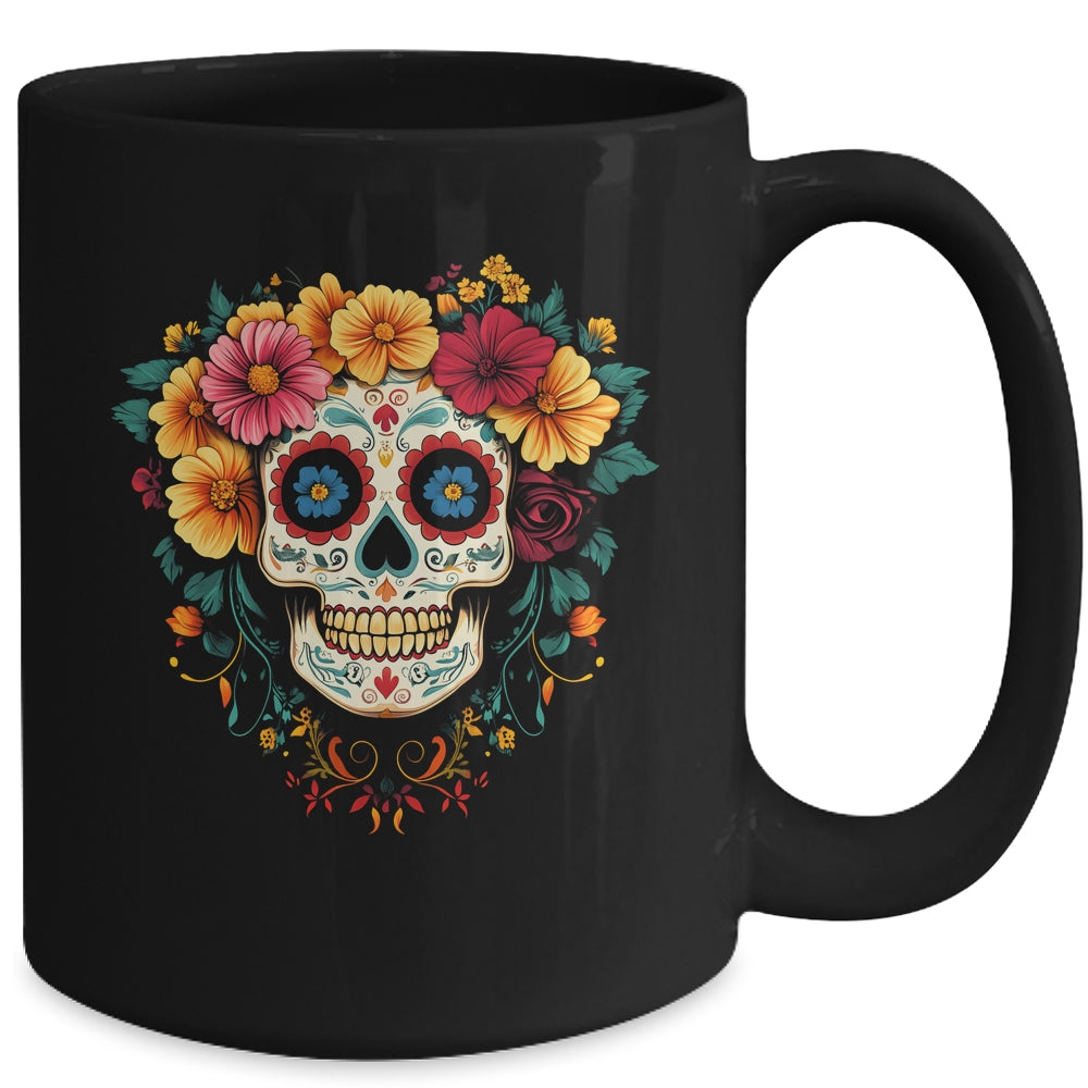 Dia De Los Muertos Sugar Skull Mexican Halloween Costume Mug | teecentury