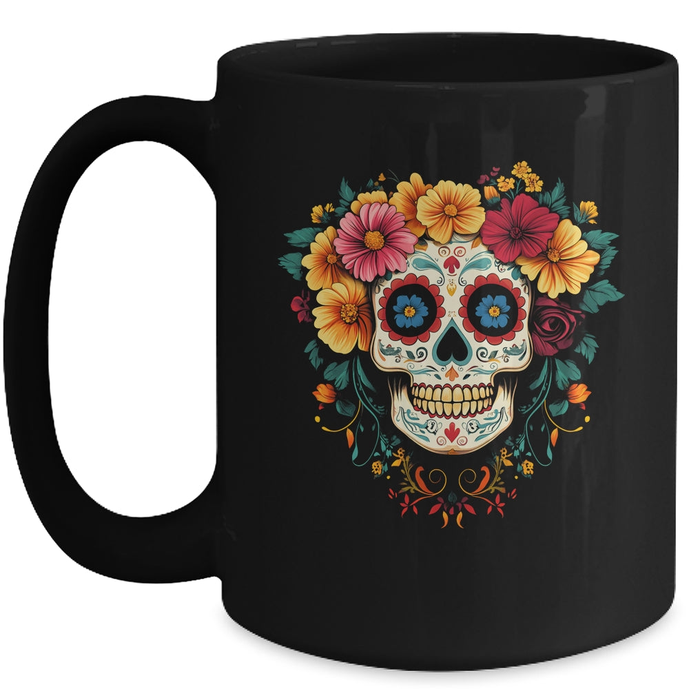 Dia De Los Muertos Sugar Skull Mexican Halloween Costume Mug | teecentury
