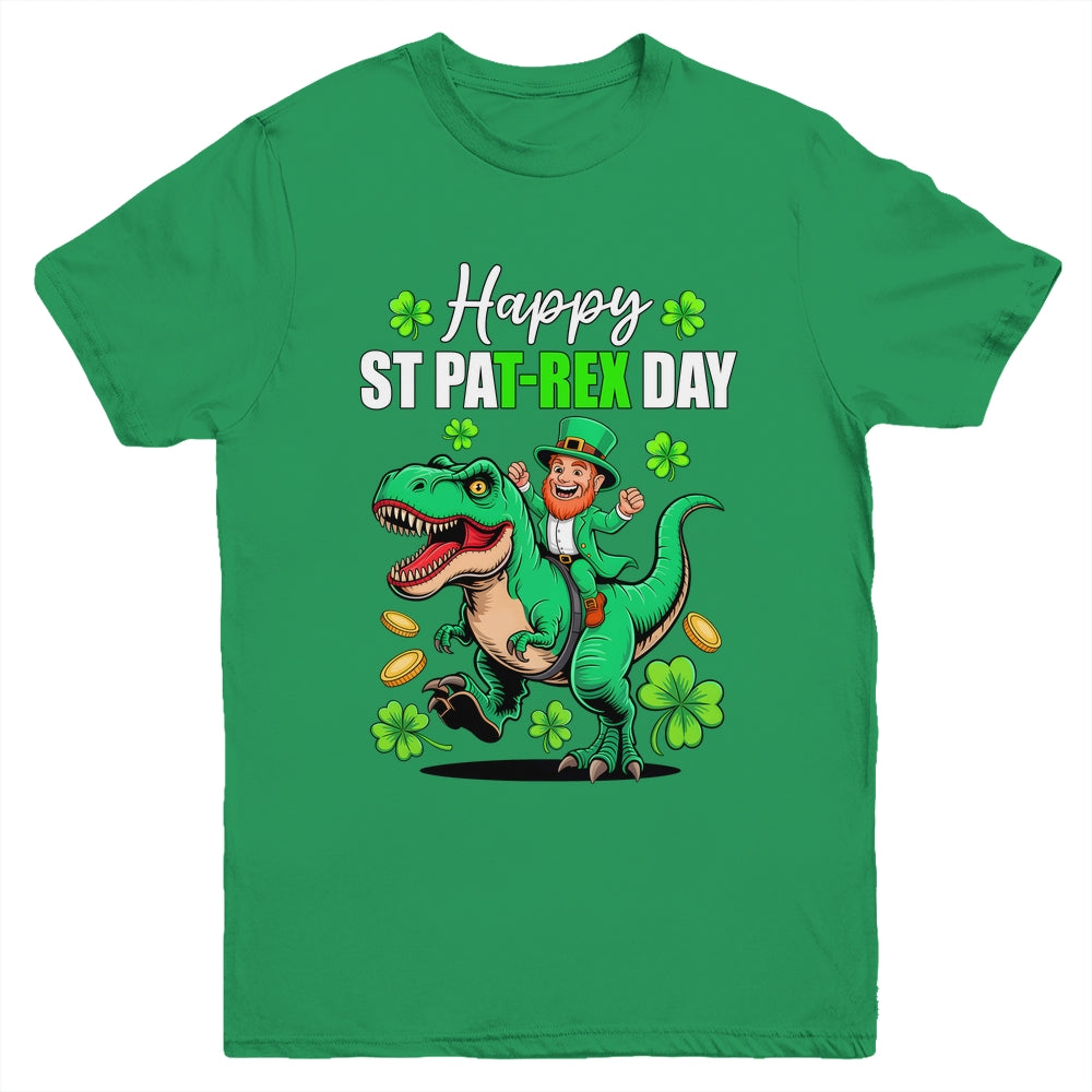Dino St Patricks Day Kids Saint Patricks Boys Leprechaun Youth Shirt | teecentury