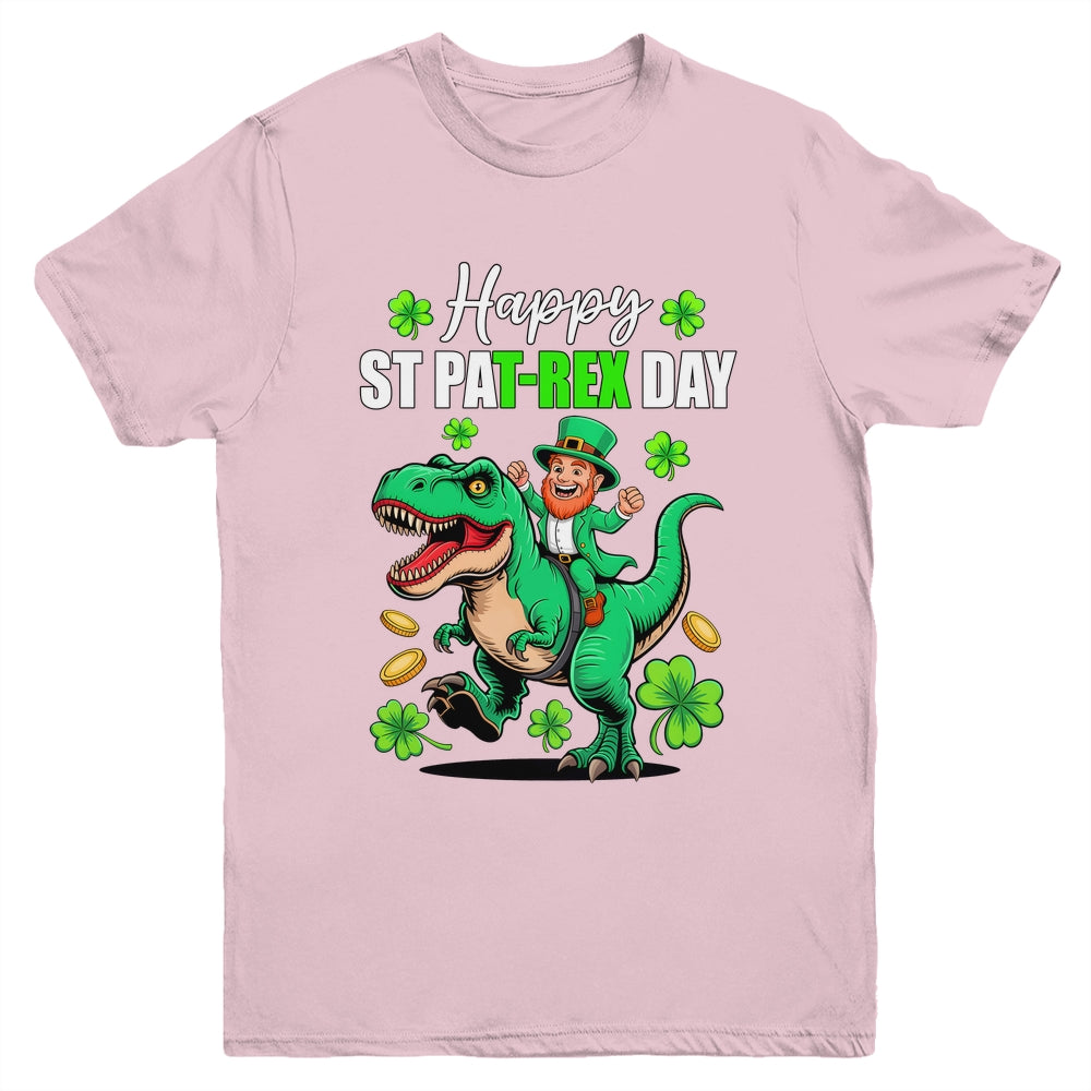 Dino St Patricks Day Kids Saint Patricks Boys Leprechaun Youth Shirt | teecentury