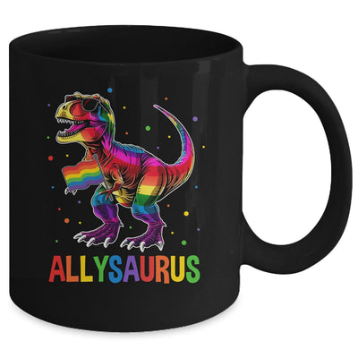 Dinosaur Rainbow Flag Ally LGBT Allysaurus LGBT Pride Mug | teecentury
