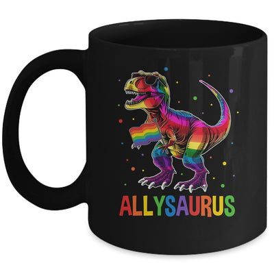 Dinosaur Rainbow Flag Ally LGBT Allysaurus LGBT Pride Mug | teecentury