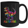 Dinosaur Rainbow Flag Ally LGBT Allysaurus LGBT Pride Mug | teecentury