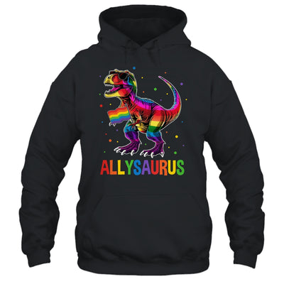 Dinosaur Rainbow Flag Ally LGBT Allysaurus LGBT Pride Shirt & Tank Top | teecentury