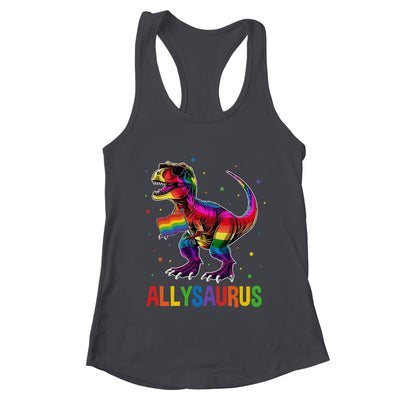 Dinosaur Rainbow Flag Ally LGBT Allysaurus LGBT Pride Shirt & Tank Top | teecentury