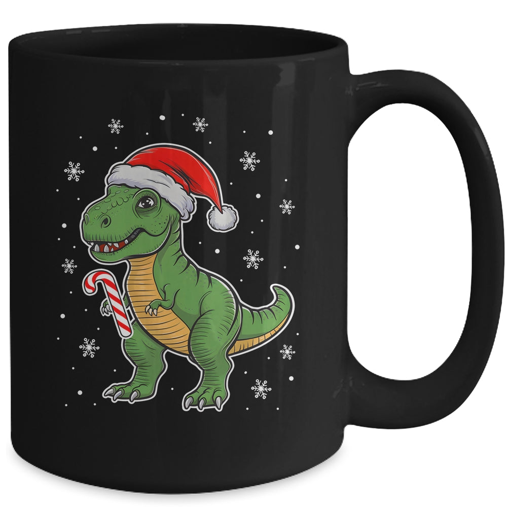 Dinosaur Santa Hat Funny Christmas Boys Dinosaur T-Rex Lover Mug | teecentury