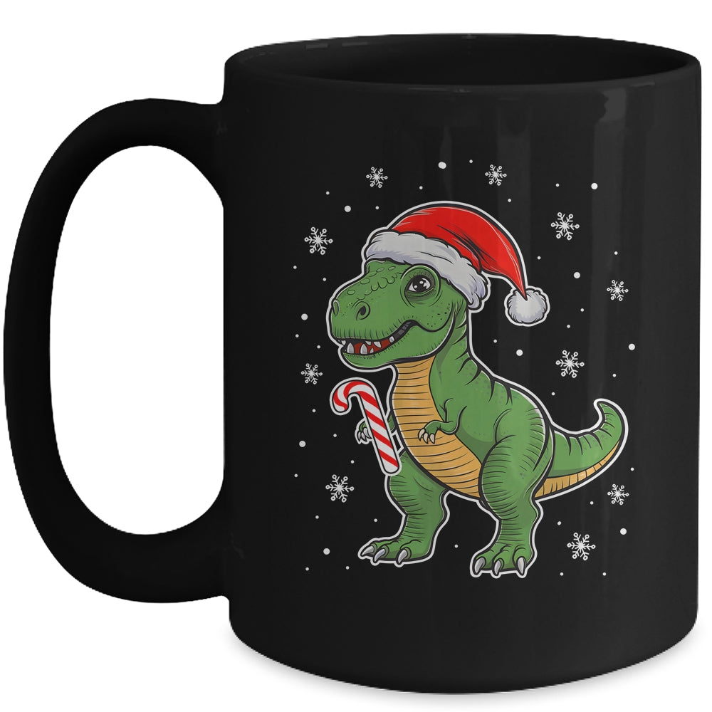 Dinosaur Santa Hat Funny Christmas Boys Dinosaur T-Rex Lover Mug | teecentury