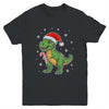 Dinosaur Santa Hat Funny Christmas Boys Dinosaur T-Rex Lover Youth Shirt | teecentury