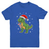 Dinosaur Santa Hat Funny Christmas Boys Dinosaur T-Rex Lover Youth Shirt | teecentury