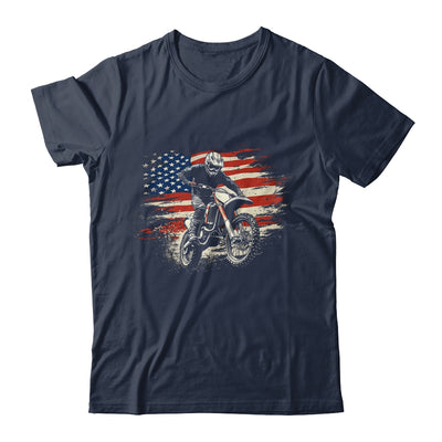 Dirt Bike American Flag Motocross Biker Vintage USA Shirt & Hoodie | teecentury