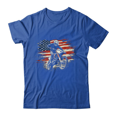 Dirt Bike American Flag Motocross Biker Vintage USA Shirt & Hoodie | teecentury