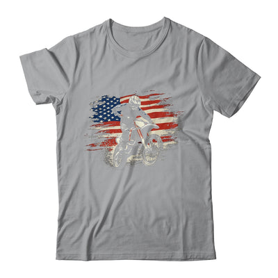 Dirt Bike American Flag Motocross Biker Vintage USA Shirt & Hoodie | teecentury