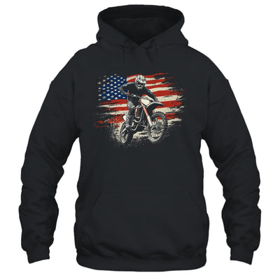 Dirt Bike American Flag Motocross Biker Vintage USA Shirt & Hoodie | teecentury