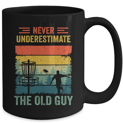 Disc Golf For Men Dad Grandpa Old Guy Disc Golf Player Retro Mug | teecentury