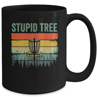 Disc Golf For Men Women Funny Stupid Tree Retro Disc Golf Mug | teecentury